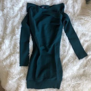 Emerald off the shoulder dress